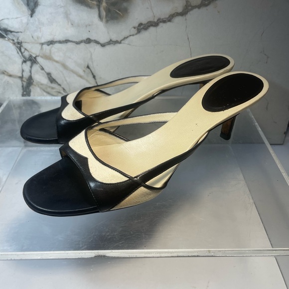 Gucci leather colorblock patten sandals - black sandals sz  7.5 B made in italy - Picture 2 of 16